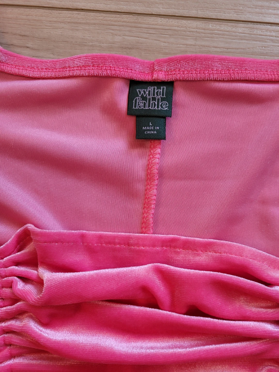 Wild Fable Pink Velvet Ruched Long Sleeve Dress or Shirt - photo 4