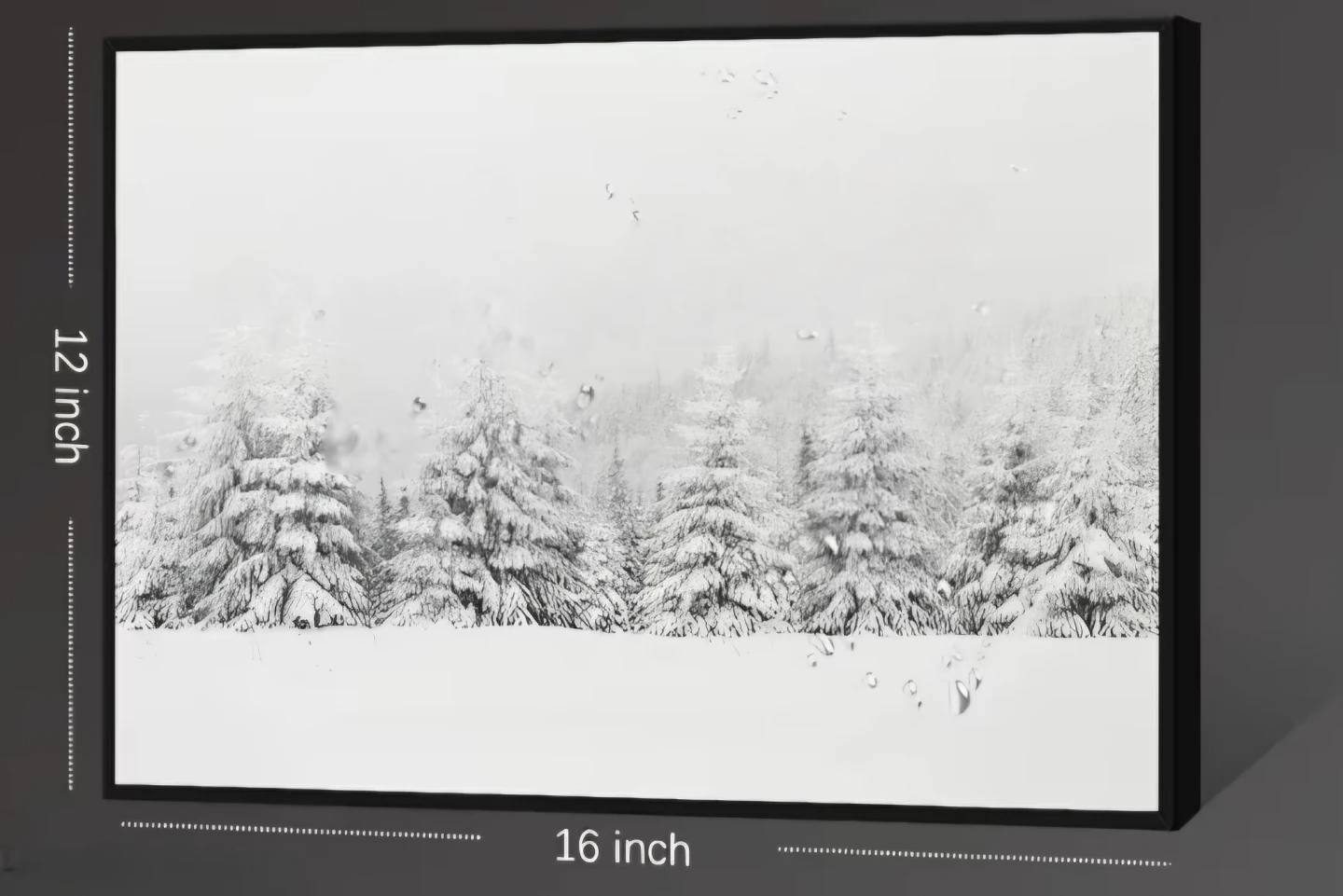 Winter Forest Landscape Art Canvas Framed 12"x16" - photo 2