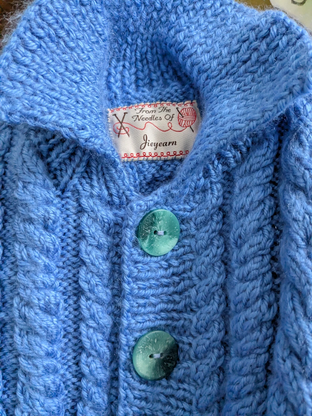 Jieyarn Blue Cable Knit Cardigan Sweater 5years - photo 4