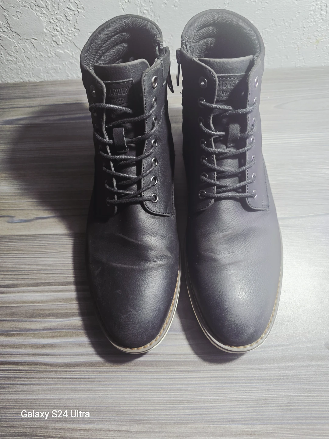Steve Madden Black Lace-Up Boots