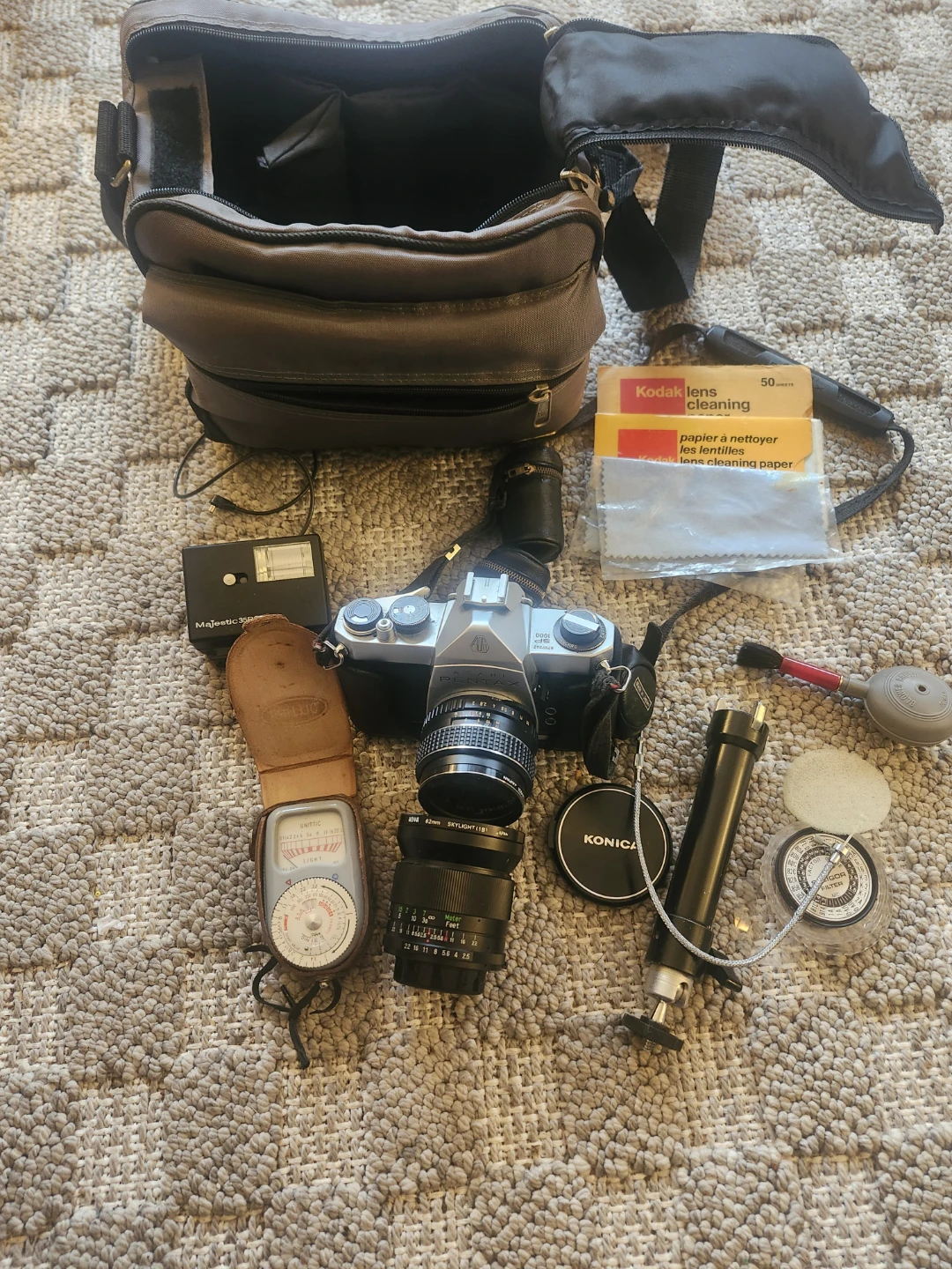 Pentax K1000 SLR Camera with Lenses and Accessories