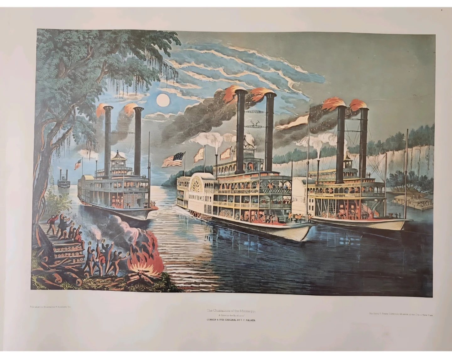 Currier & Ives "The Champions of the Mississippi" Print