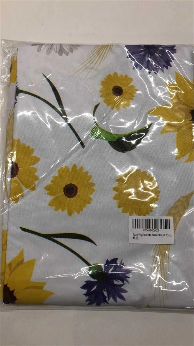 Round Vinyl Tablecloth - Sunflowers or Grapes - photo 3