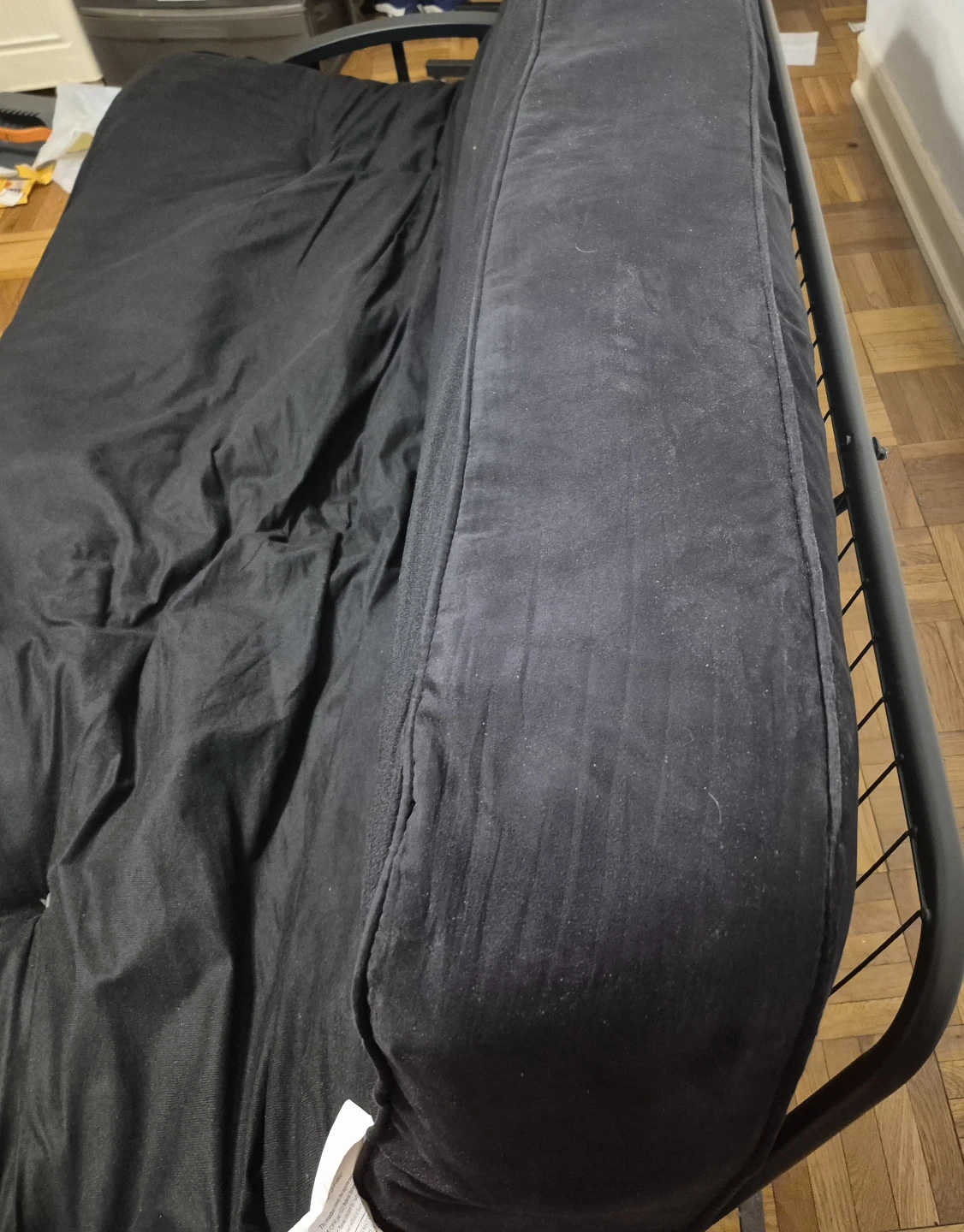 Black Futon with mattress - photo 2