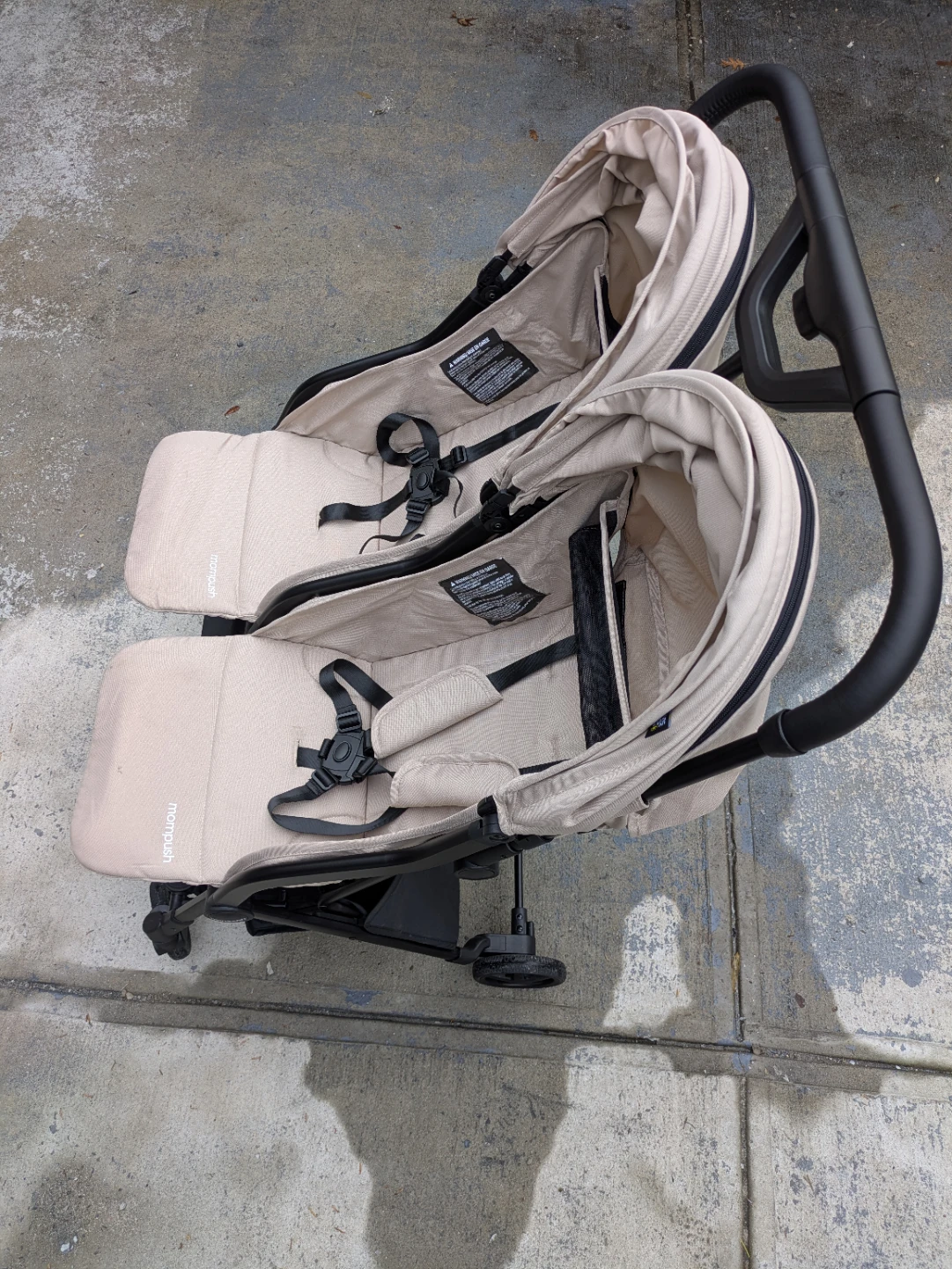Mompush Double Stroller - Tan