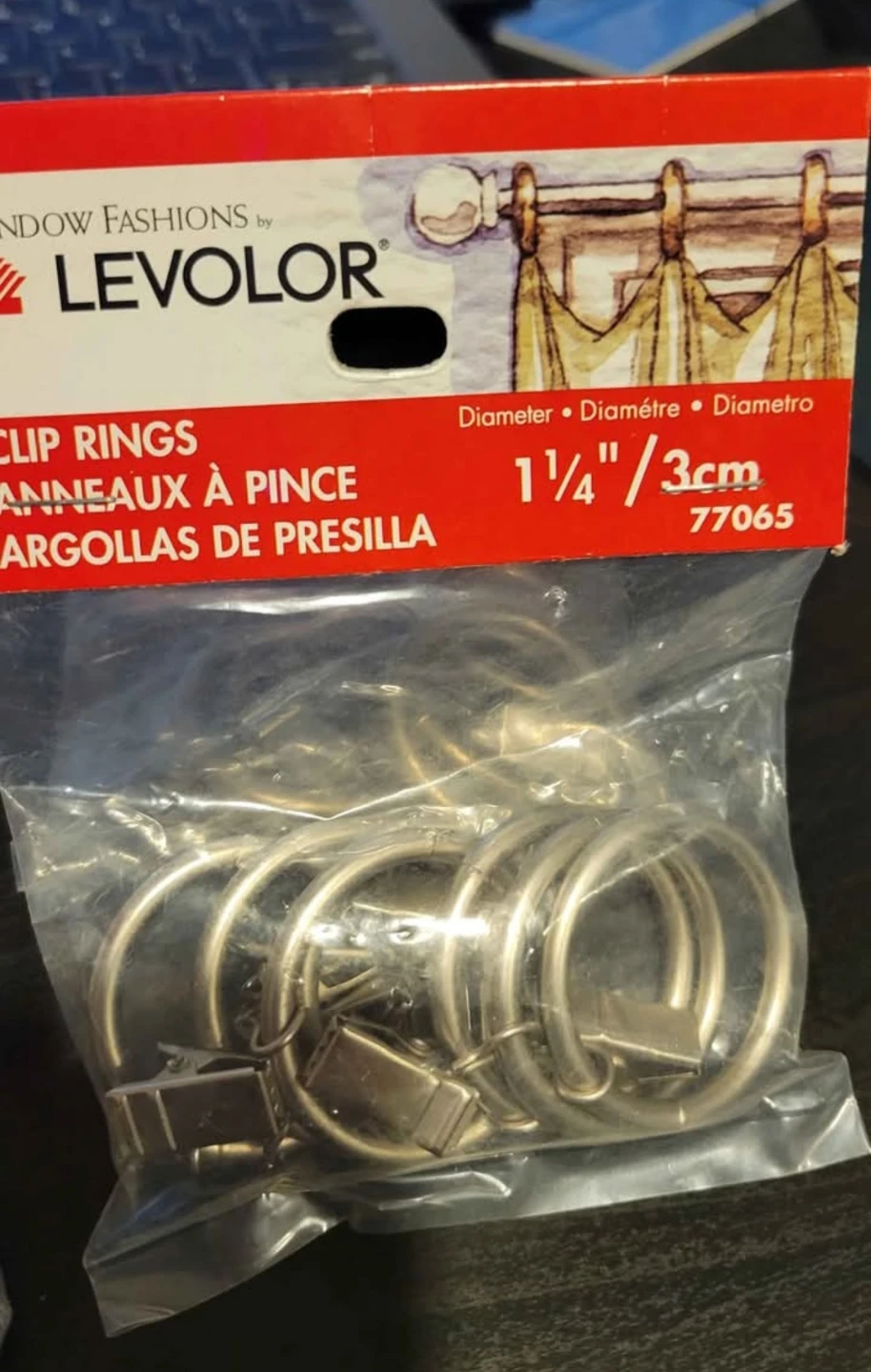 4 Packs of Levolor Curtain Clip Rings (Set of 7) - 1 1/4" - photo 2