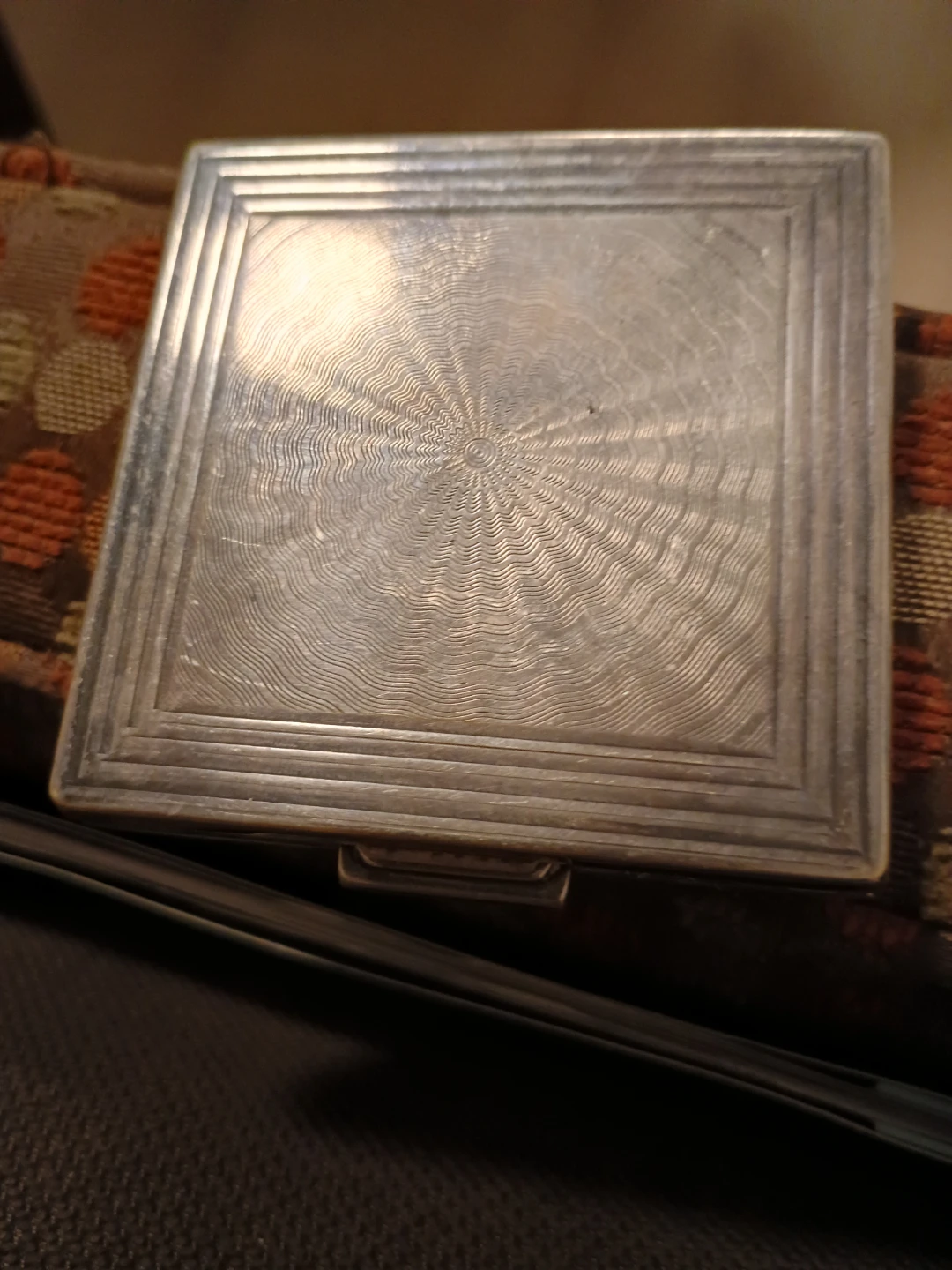 Vintage Silver Tone Compact Powder Case