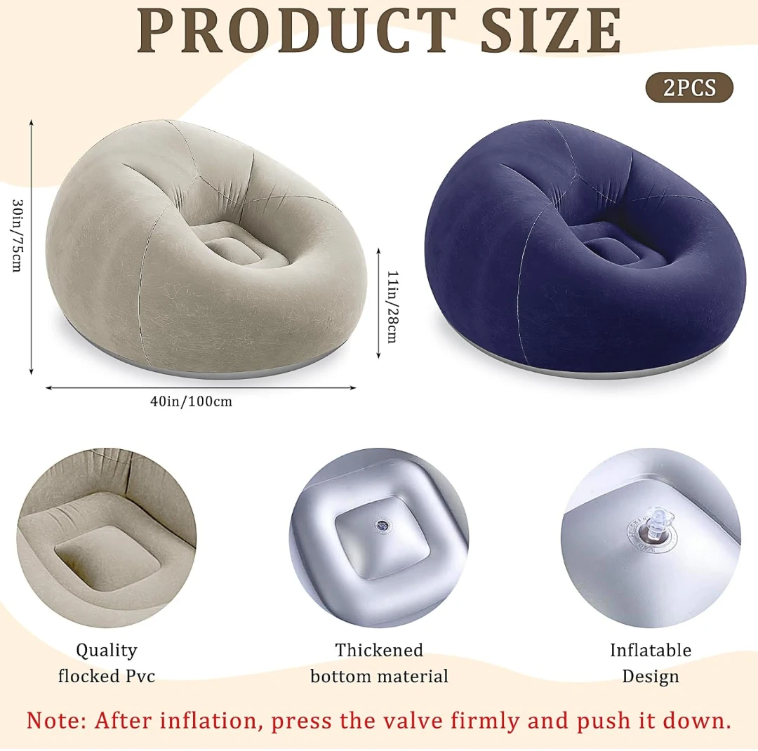 Intex Inflatable Beanless Bean Bag Chairs (Set of 2) - photo 2