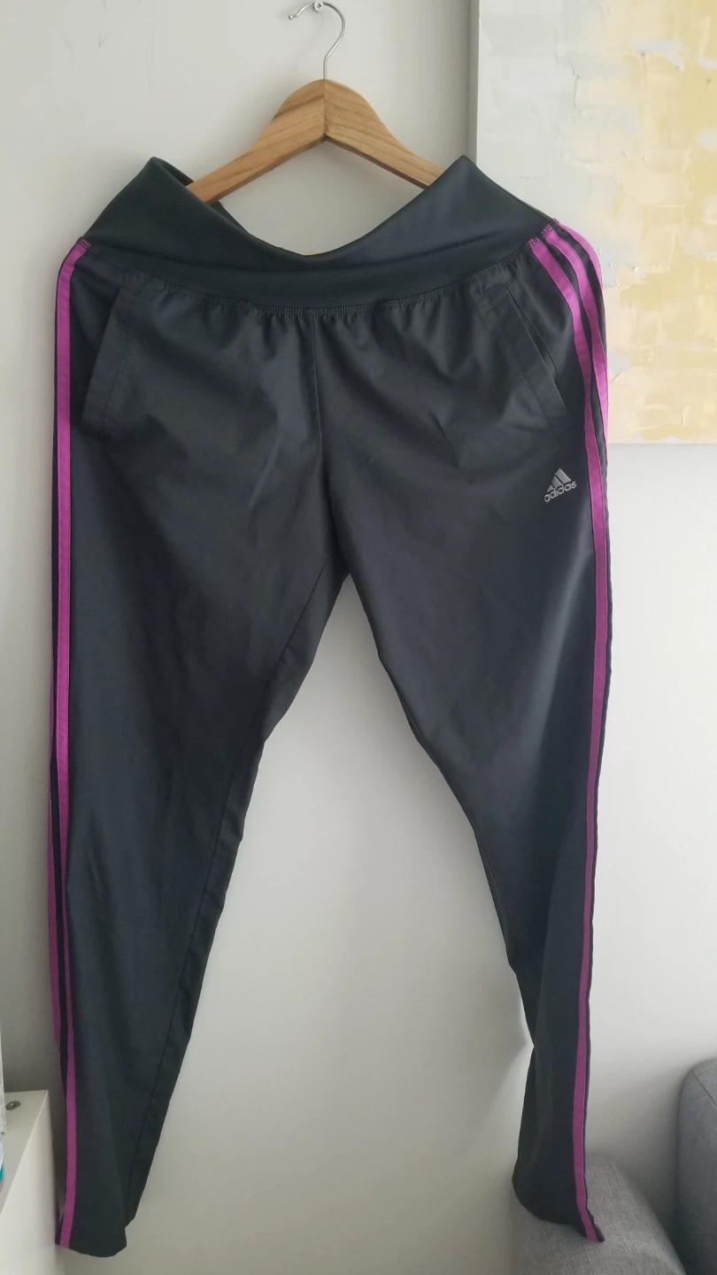 Adidas Women's Grey/Purple Striped Track Pants - photo 2