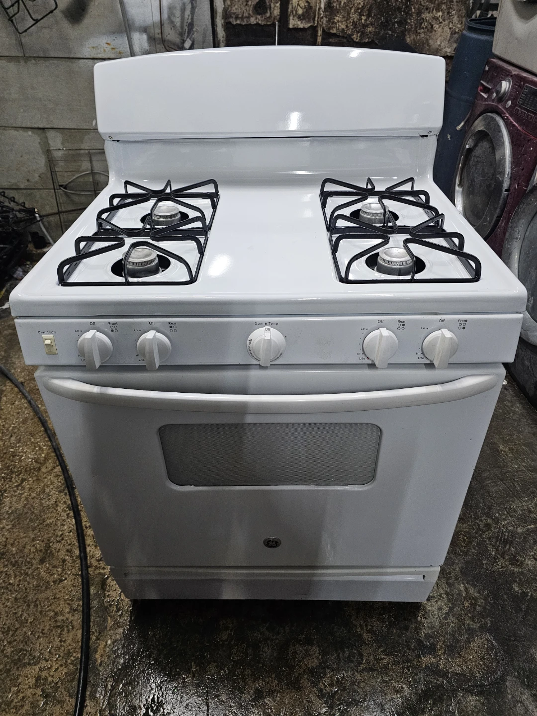 Ge 30in white gas stove