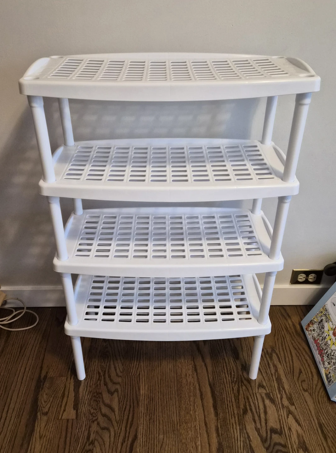 White 4-Tier Plastic Storage Shelf