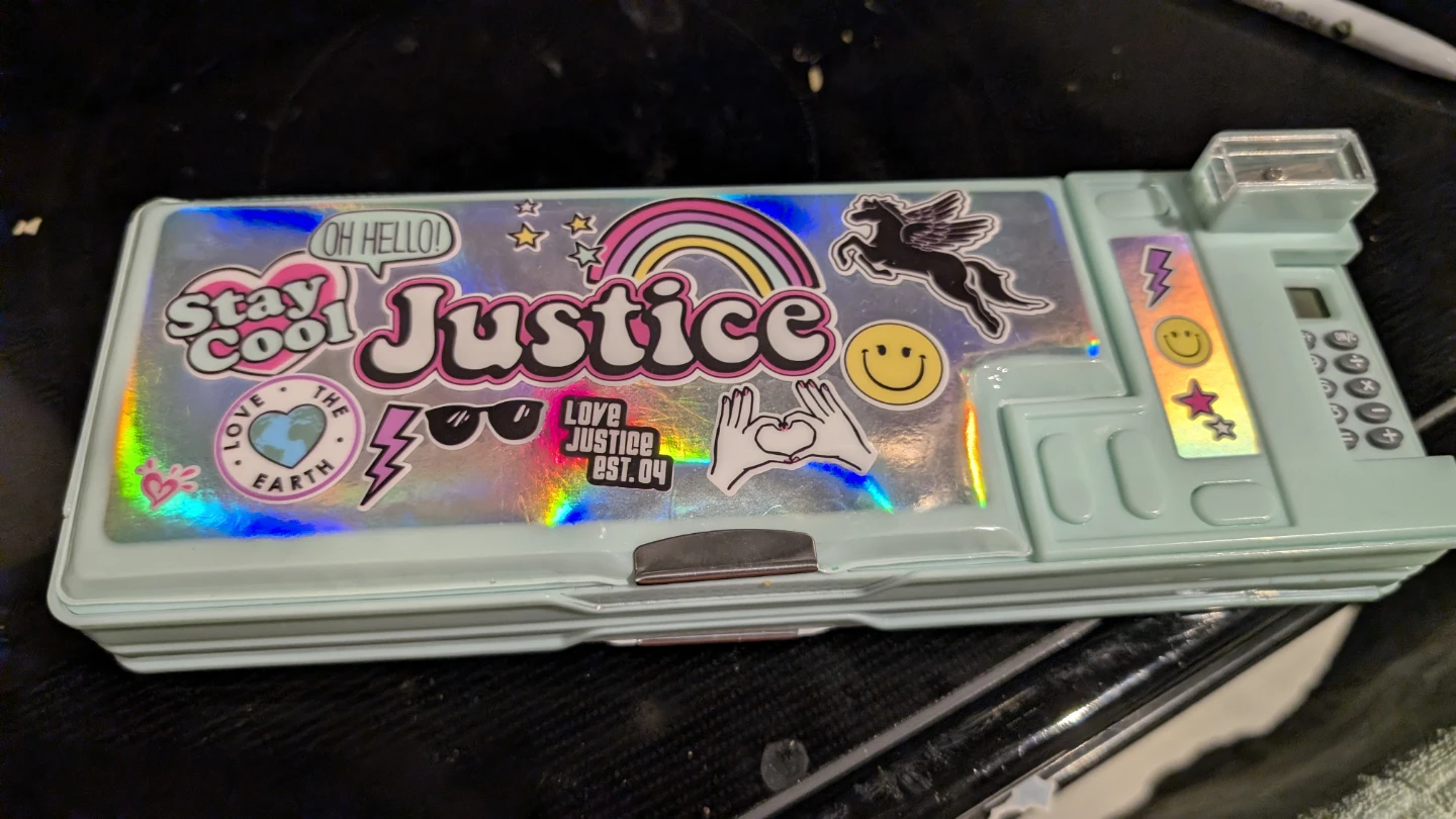 Justice Pastel Pencil Box with Calculator and Sharpener