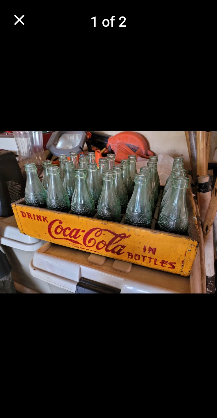 Coca-Cola Glass Bottles in Wood Crate