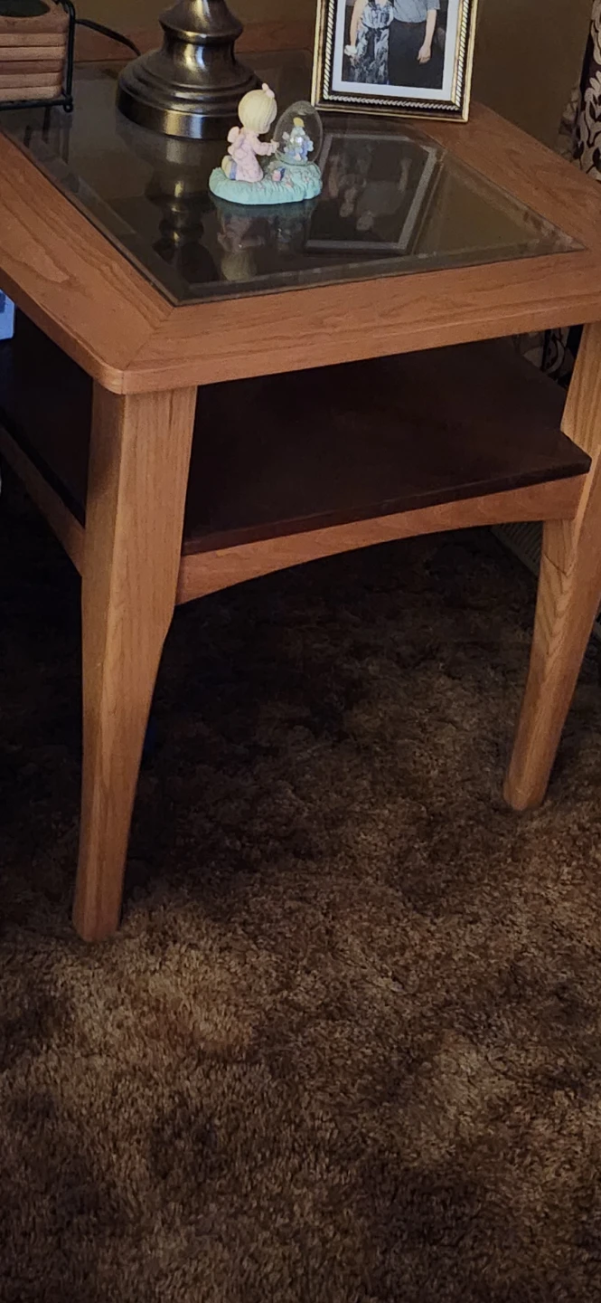 Wooden Coffee Table with Glass Top - photo 5