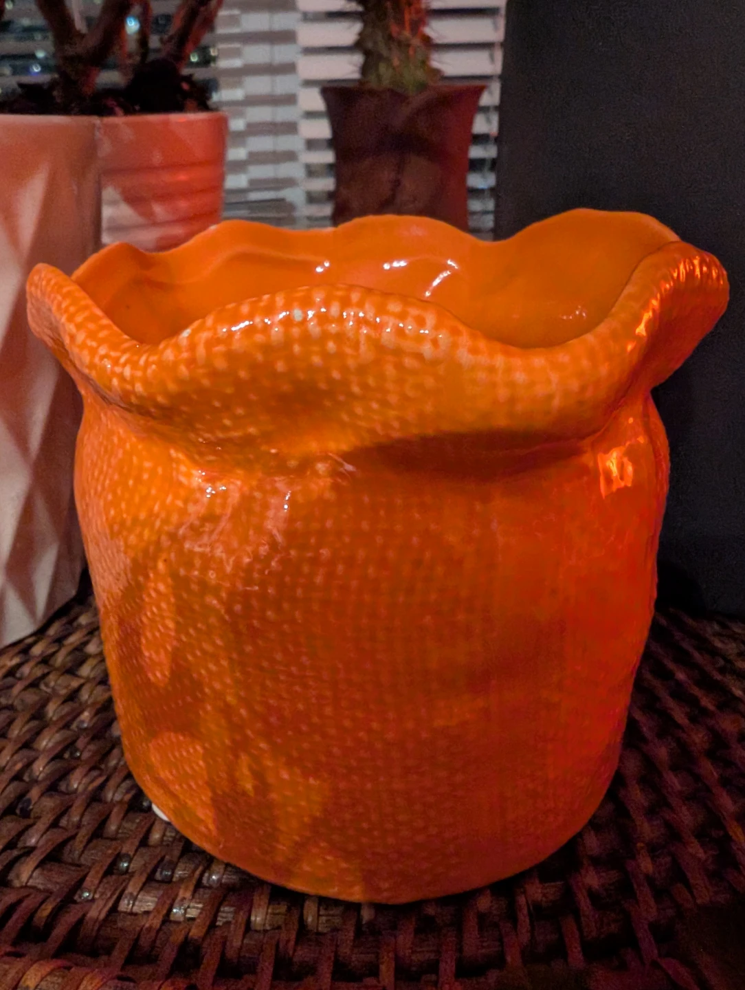 Orange Ceramic Pot