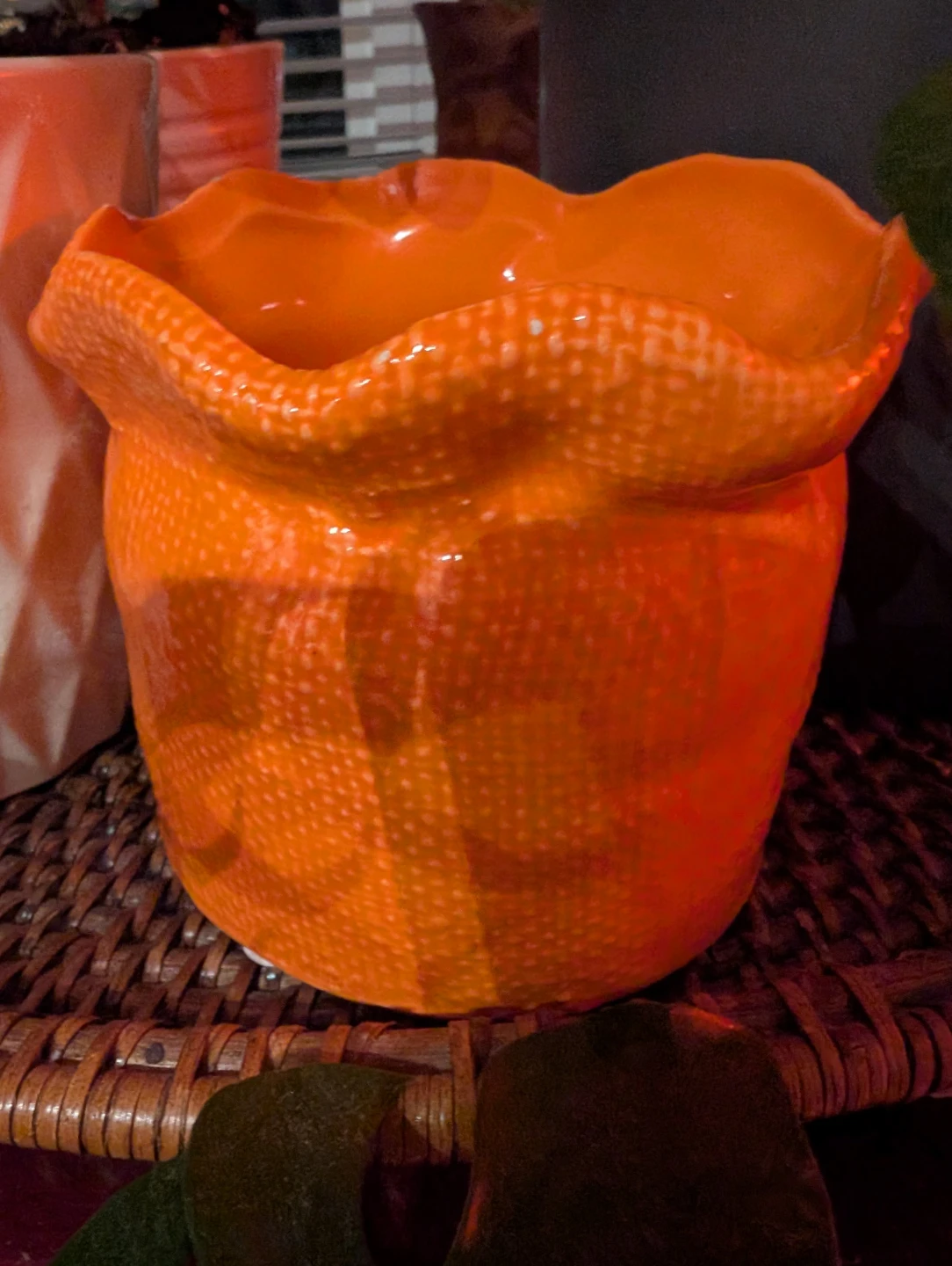 Orange Ceramic Pot - photo 2