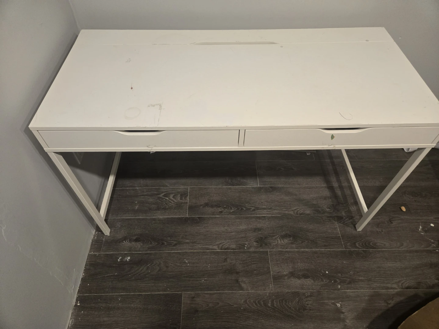 White Two-Drawer Desk