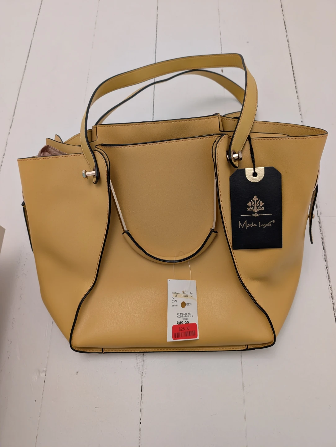 Moda Luxe Yellow Tote Bag