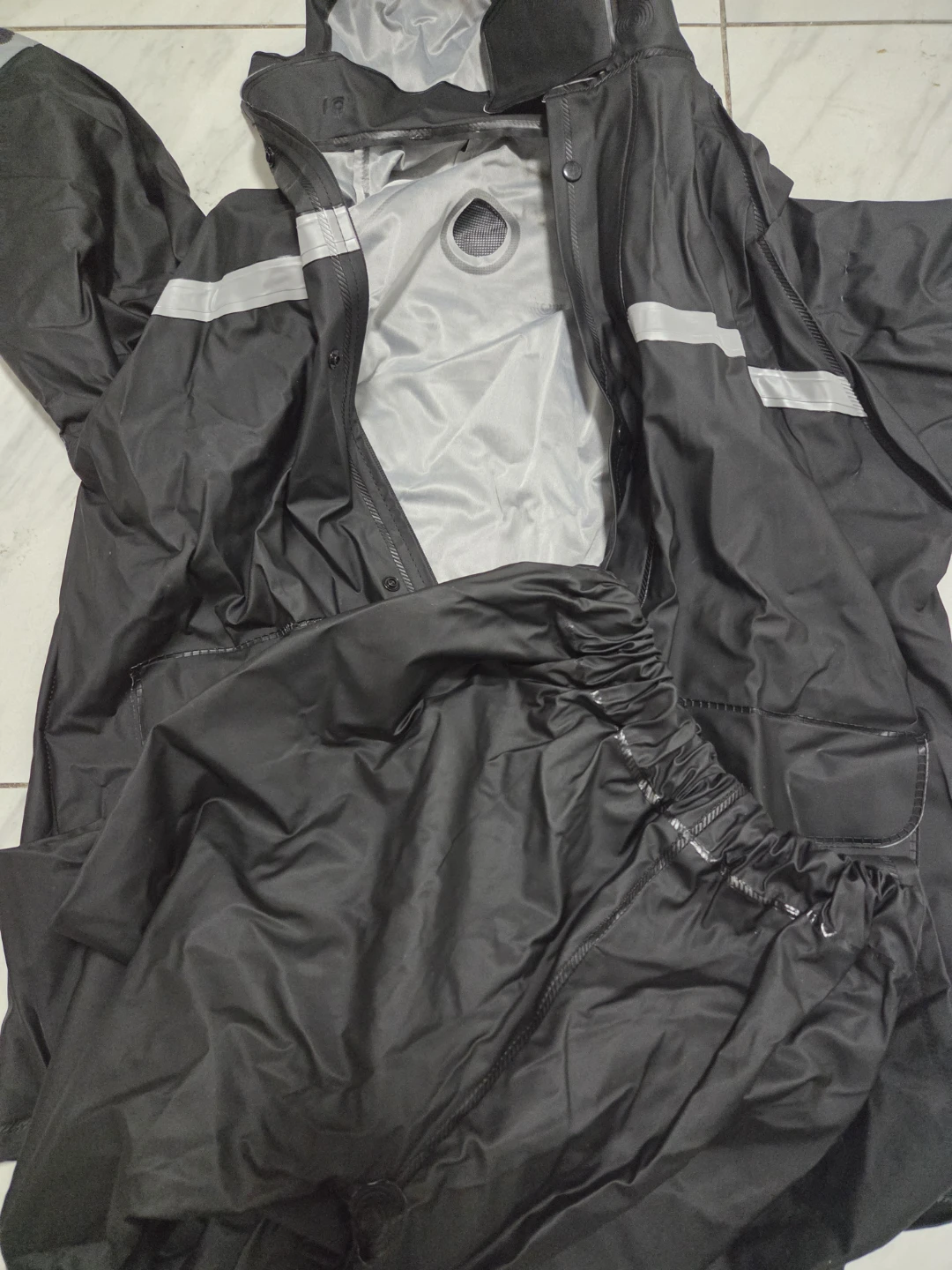 Black Rain Suit with Reflective Stripes - photo 2