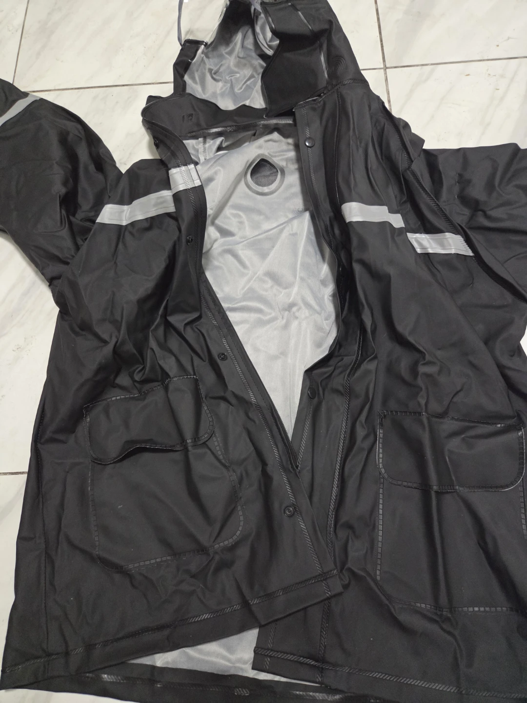 Black Rain Suit with Reflective Stripes - photo 3