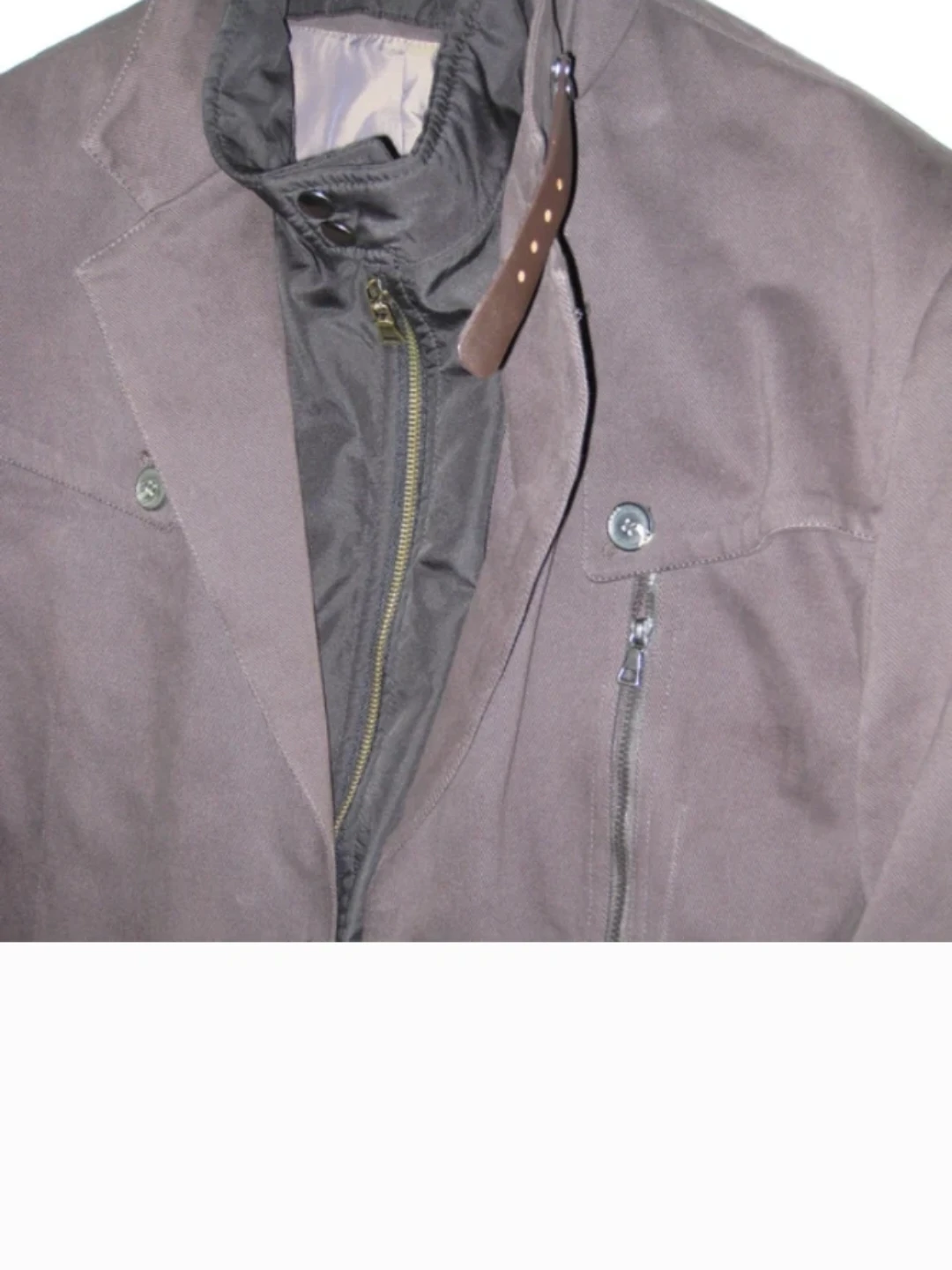 2 PC COAT BROWN VEST BLACK XL 44 42 JACKET Mens