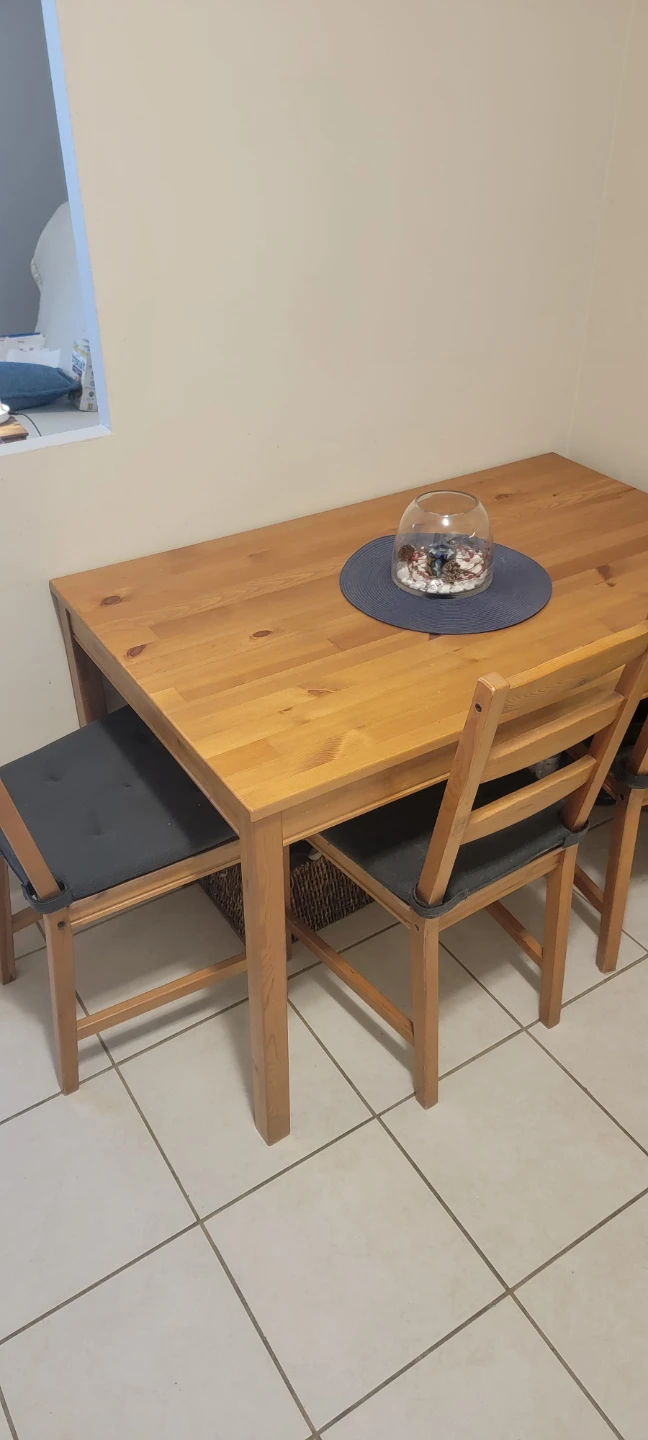 Wooden Dining Table and 4 Chairs Set
