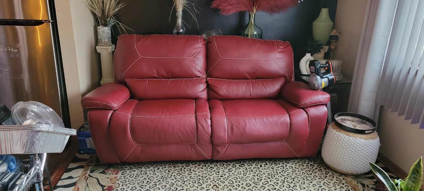 Red Leather Loveseat Recliner