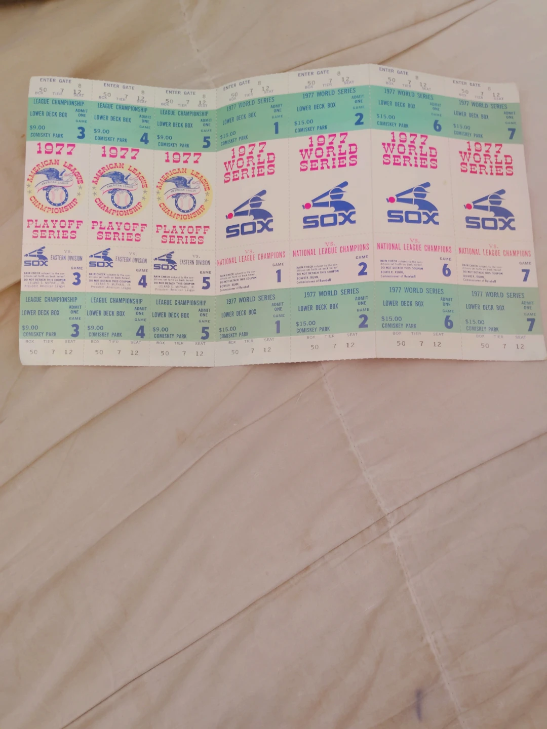 1977 World Series Game 6 & 7 Tickets Chicago White Sox