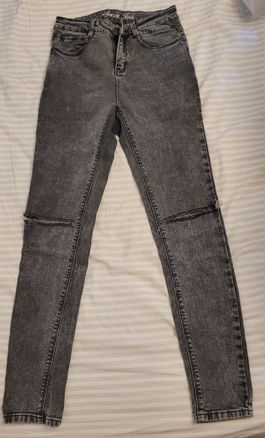 Grey Acid Wash Jeans - photo 5