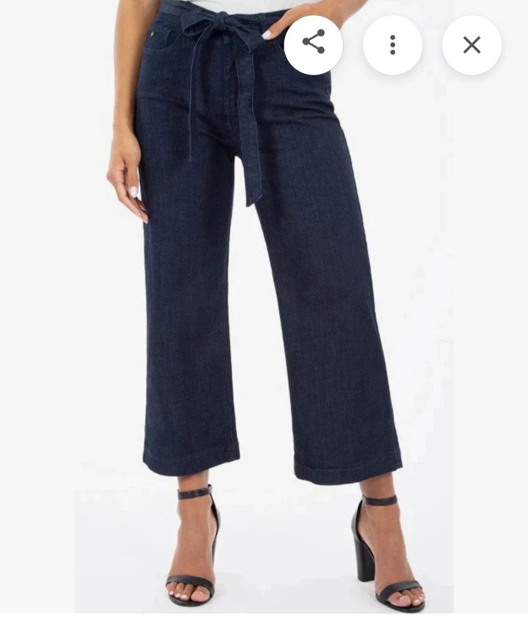 Lois Gaucho Wide Jeans With Belt Navy - photo 5