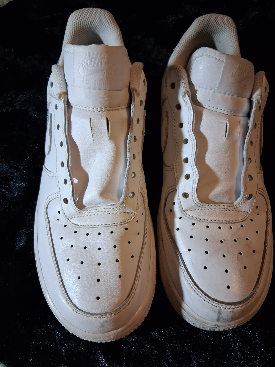 Nike Air Force 1 White Leather Sneakers - photo 3