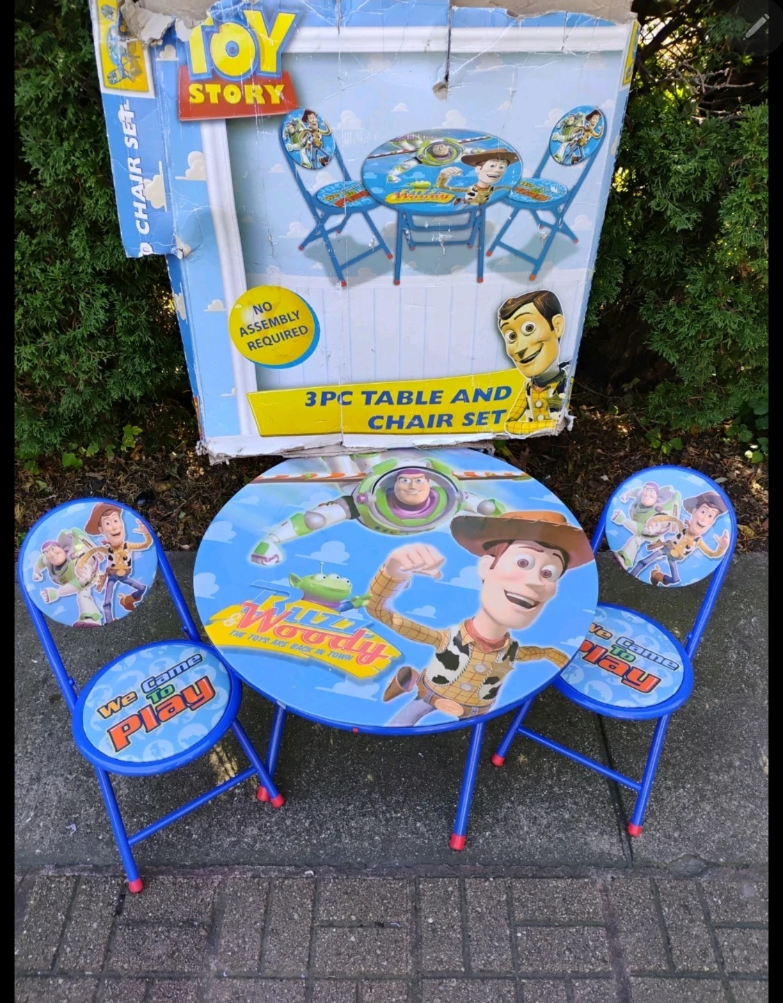 Vintage Disney Toy Story 3 Piece Table and Chair Set oroginal