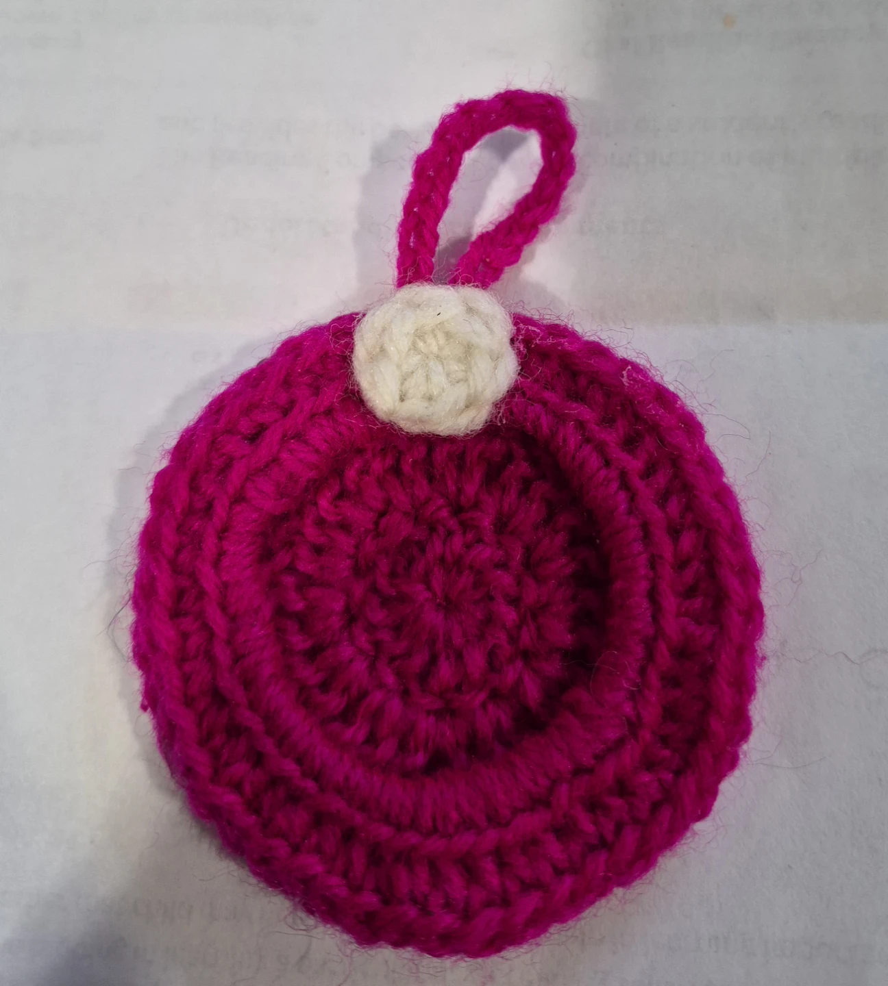 Hand-Crocheted Round Mirror /photo  hanging charm - photo 3