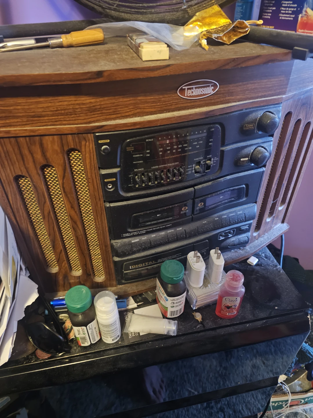Technosonic Woodgrain Stereo System