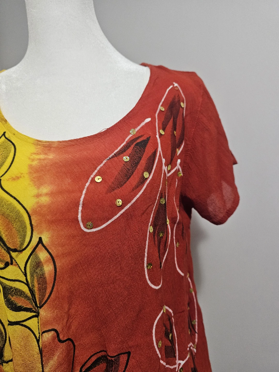 Women's Tie-Dye Tunic Top with Sequins - photo 2
