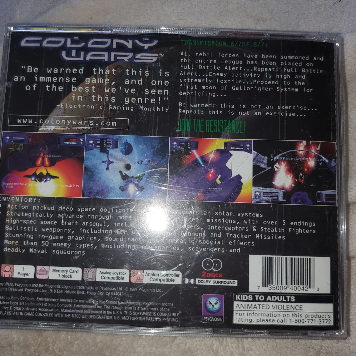 Colony Wars PlayStation 1 Game - photo 2