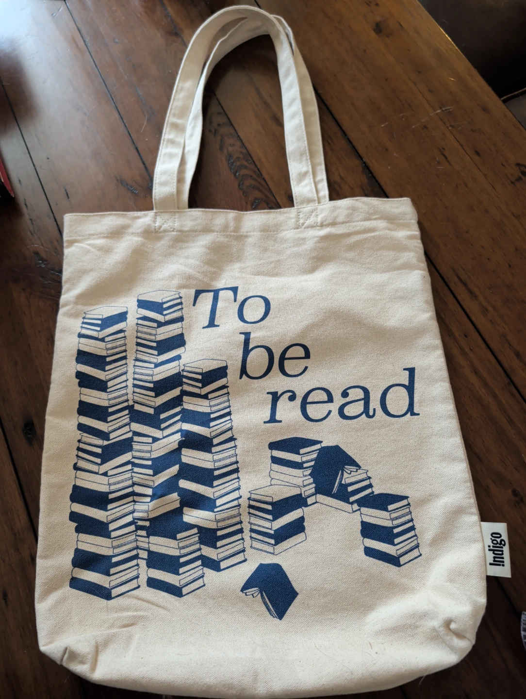 Indigo Tote Bag - To Be Read Design