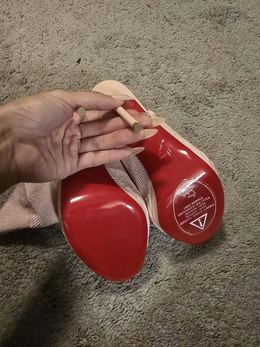 Christian Louboutin Pink Knit Sock Boots - photo 5
