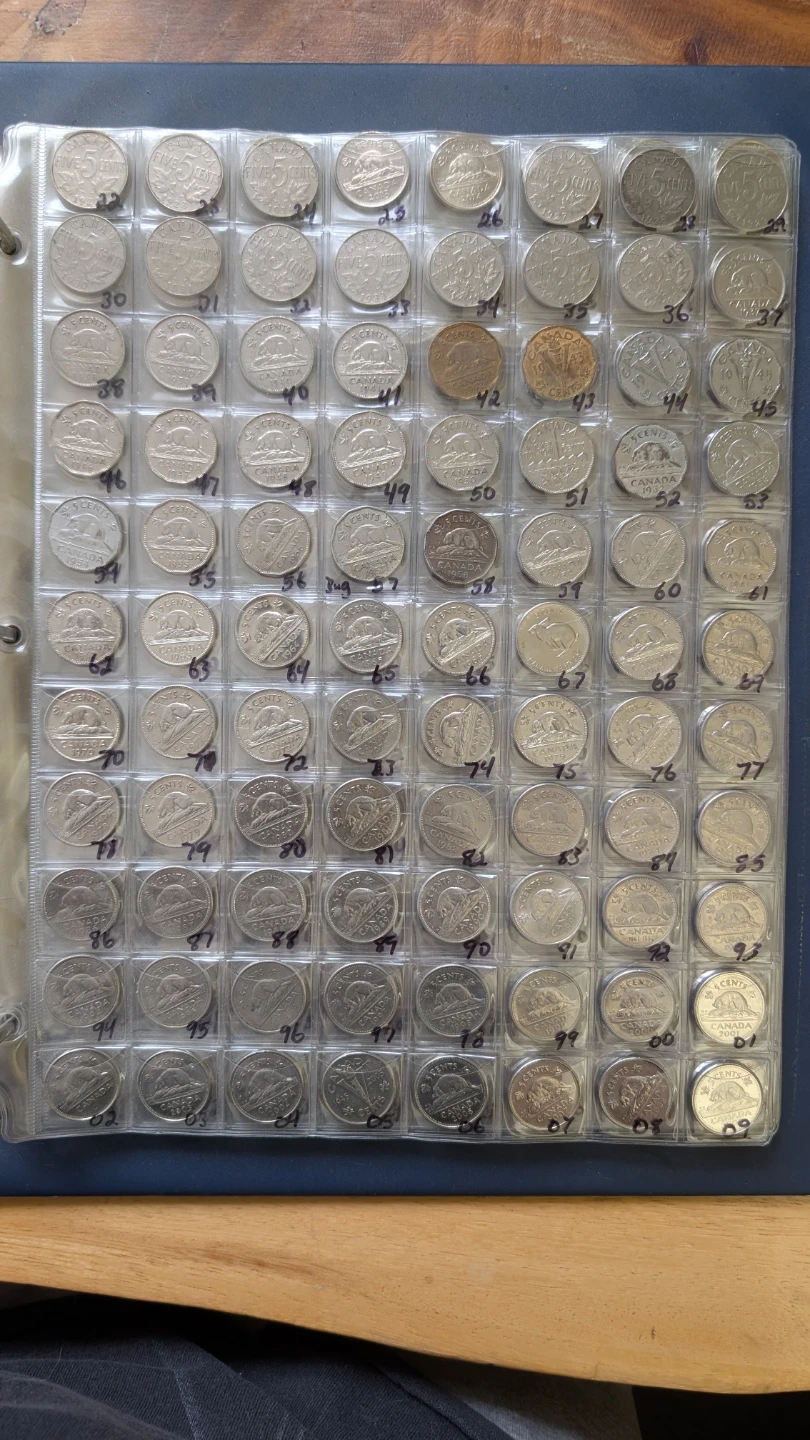 Binder of Collectible Canadian 5¢, 10¢, 25¢ ranging 1922-2013