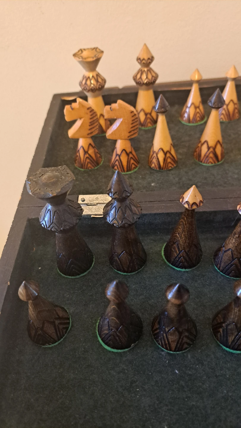 Wooden Chess Set with Stored Pieces - photo 5