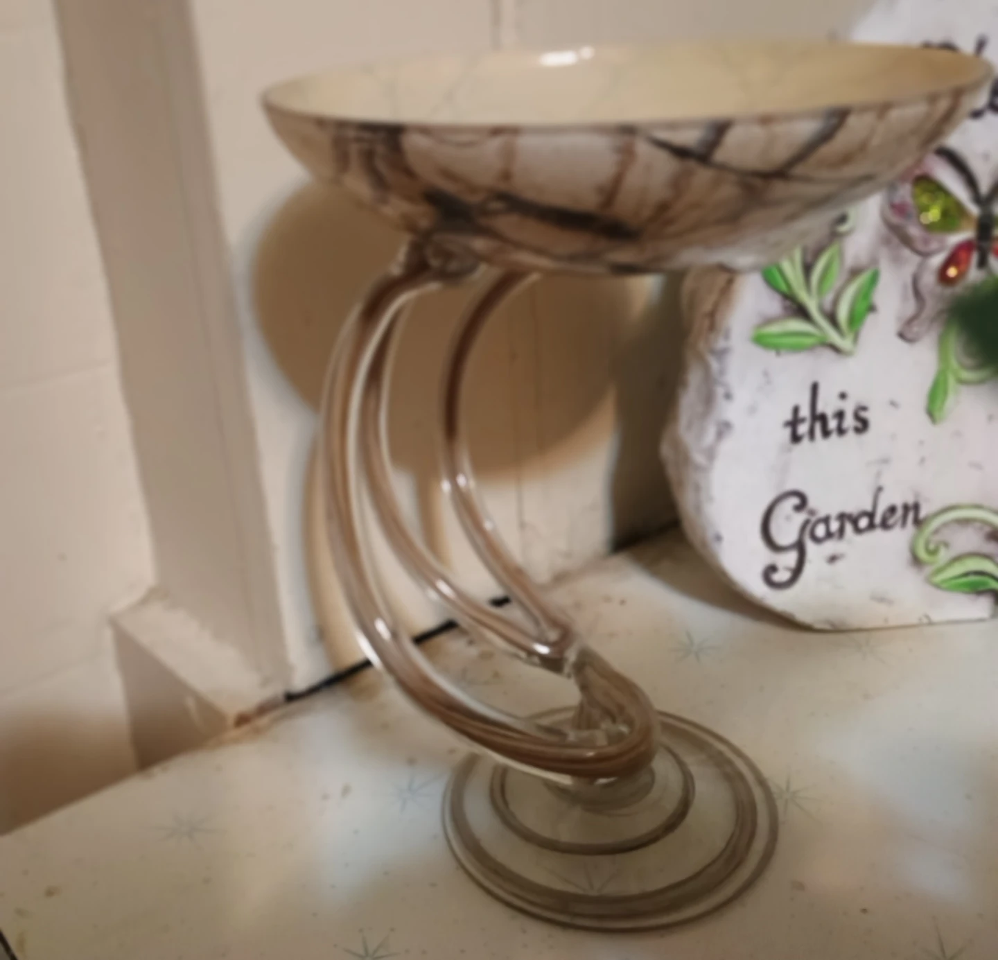 Decorative Candy Dish with Swirl Stand