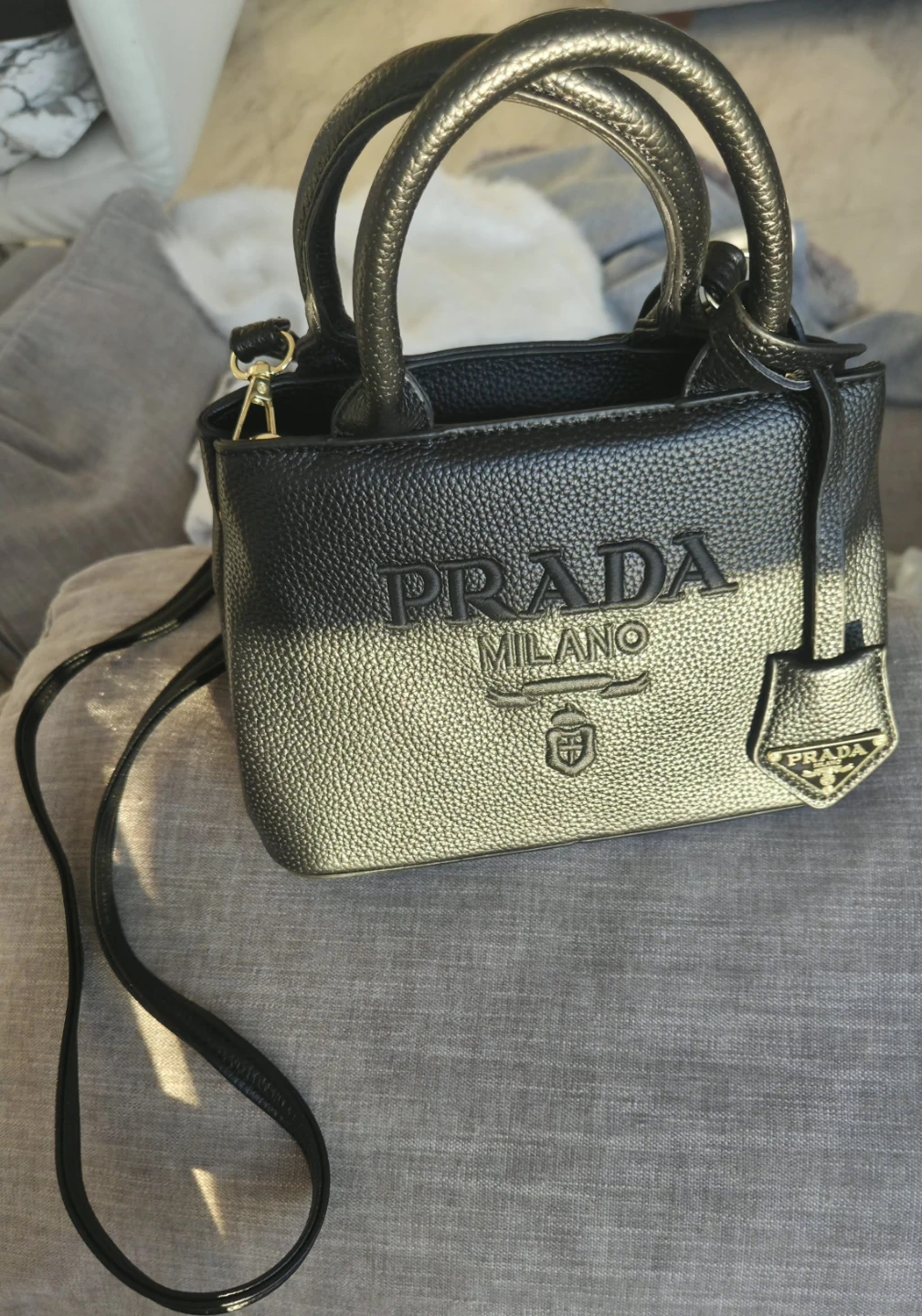 Prada Milano Black Leather Top Handle Bag - photo 5