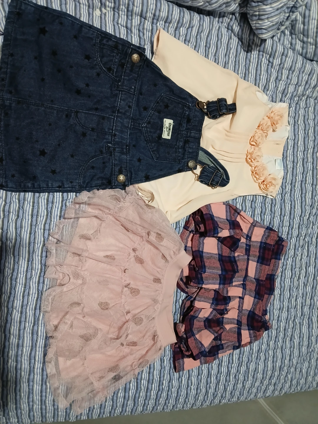 OshKosh B'gosh Denim Overalls & Baby Clothes Set