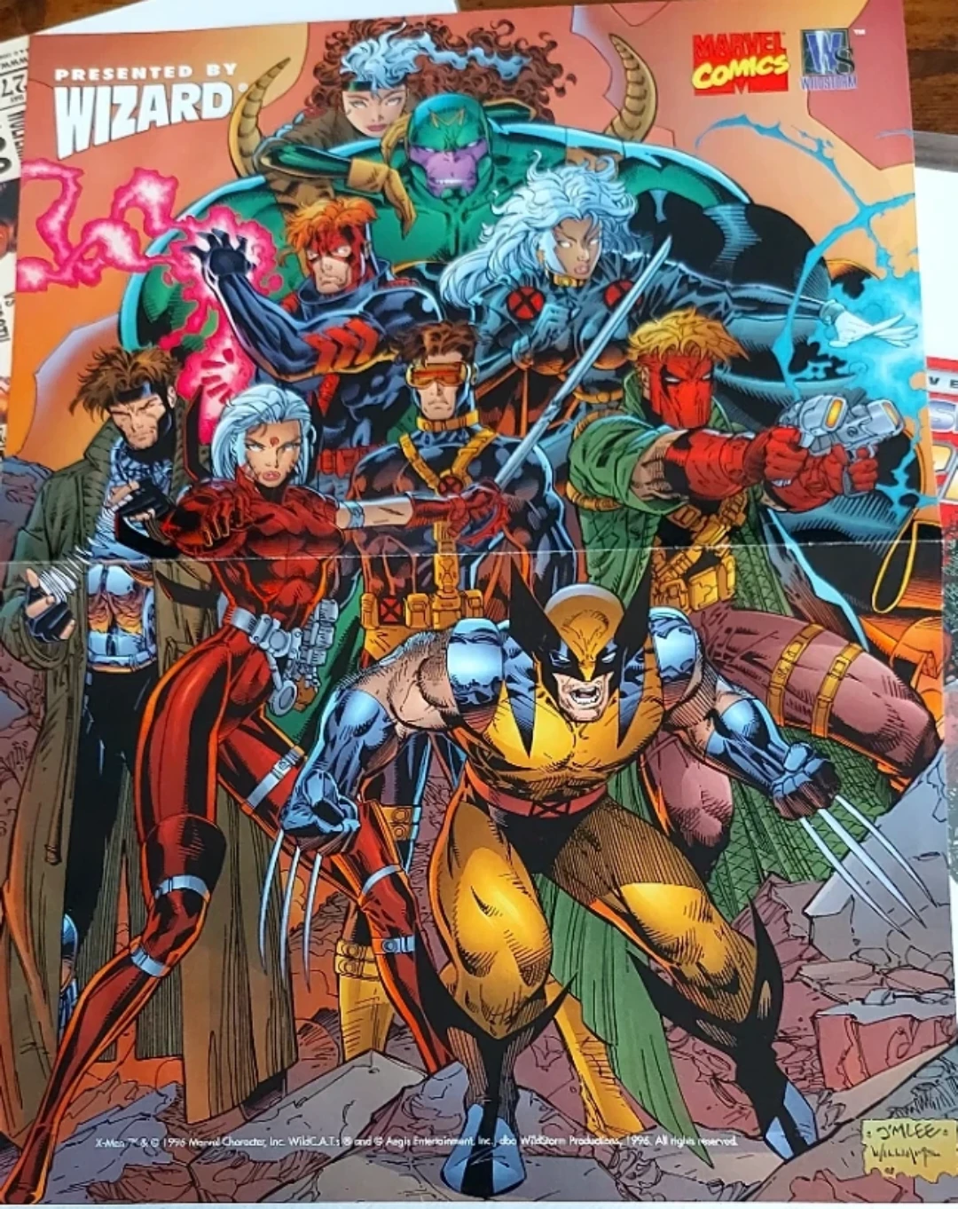 Wizard Magazine Marvel Comics X-Men Poster 1996