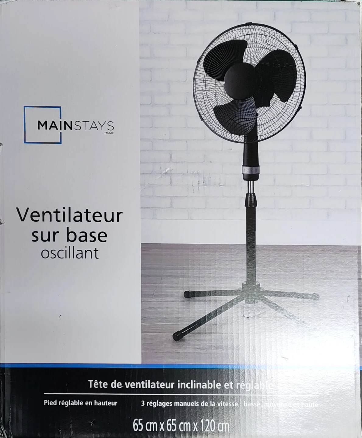 Mainstays Oscillating Pedestal Fan