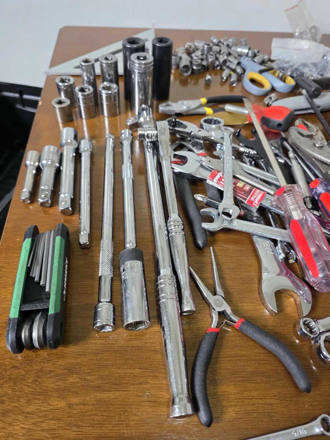 Assorted Hand Tools and Socket Set