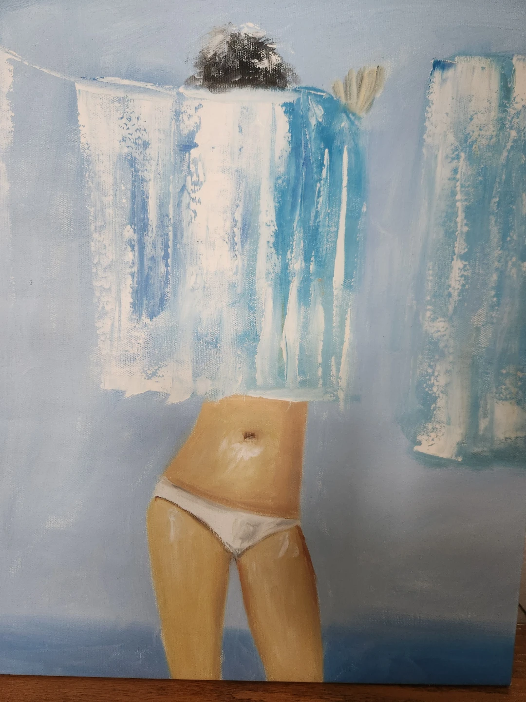 Laundry day, Abstract Painting oil on canvas