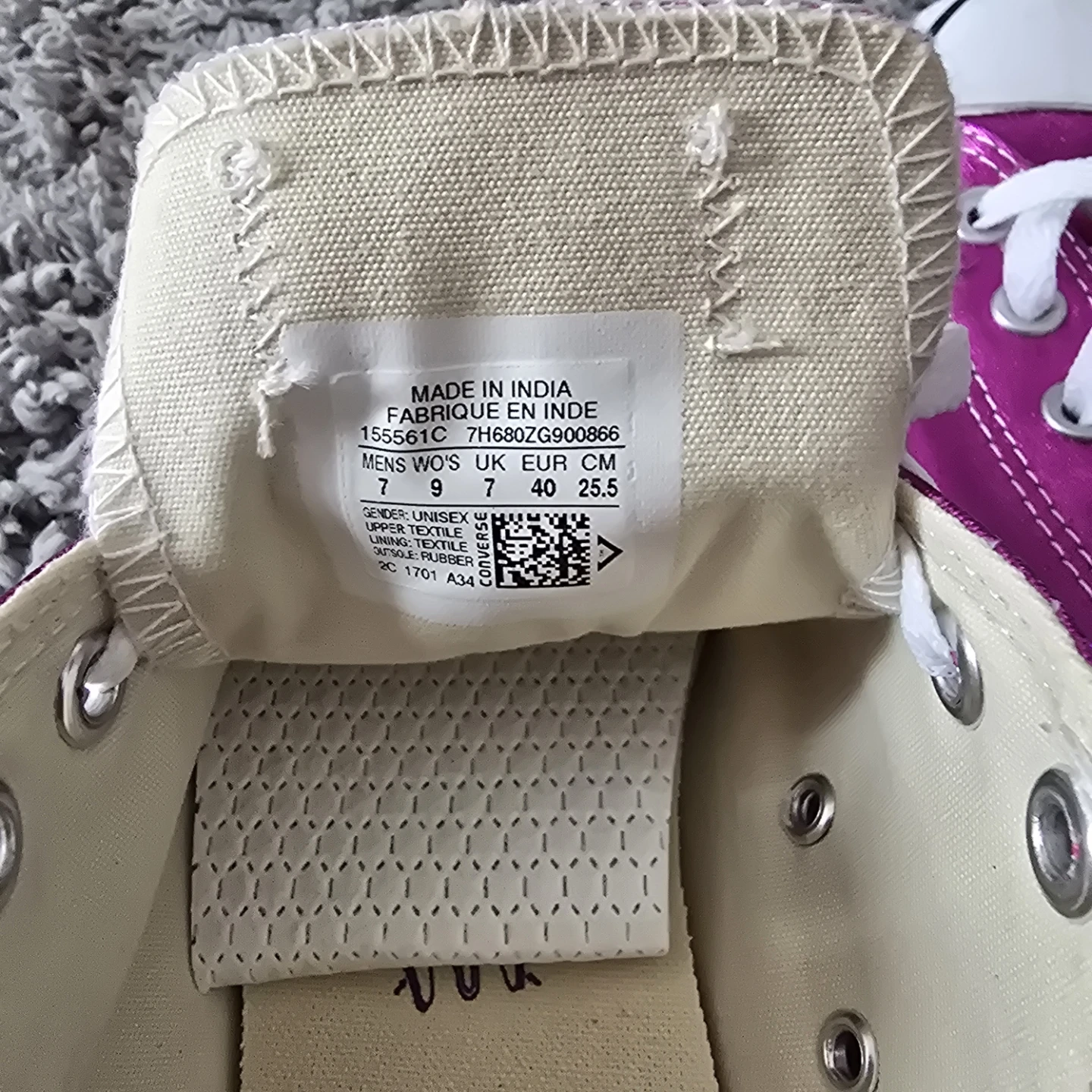 Converse All Star Low Top Shoes Pink Metallic Size 9 - photo 2