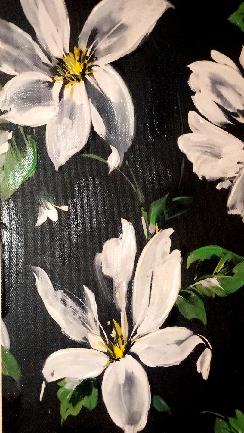 Textured Floral Canvas Art – Impasto Style (3D Effect) - photo 2