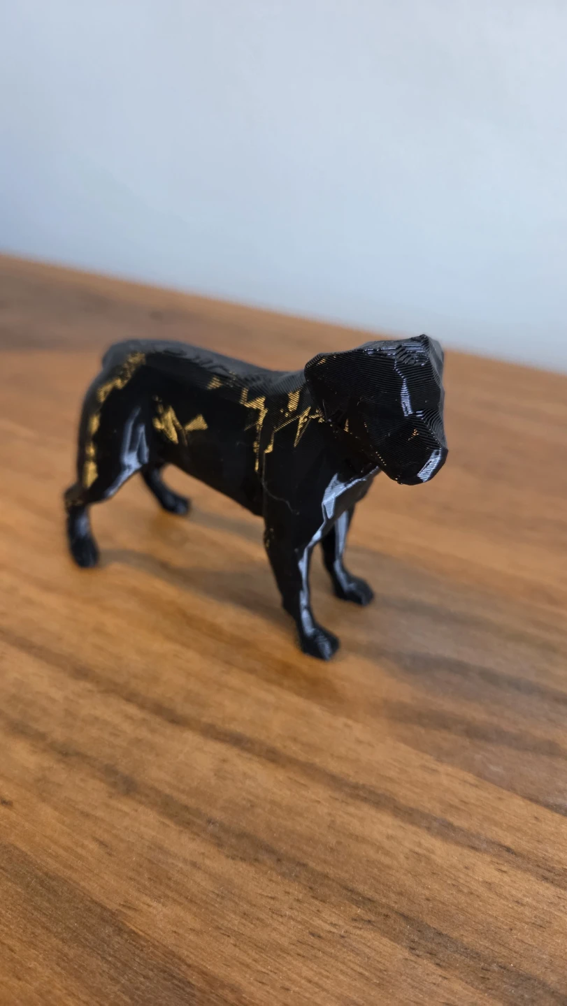 Geometric Rottweiler Dog Figurine - Black *new